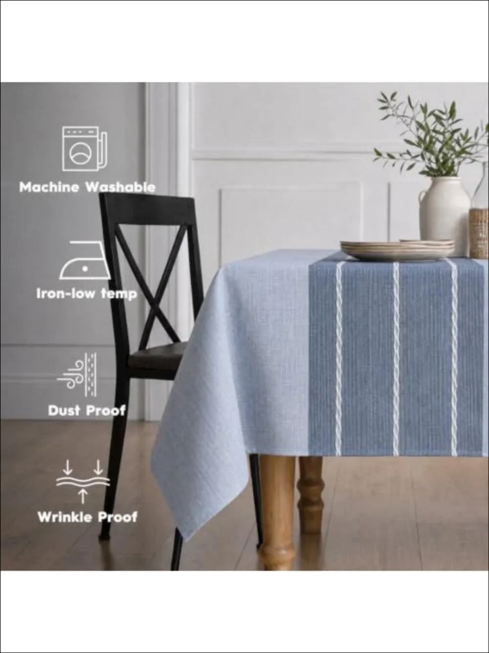 Rustic Burlap Tablecloth 60x84 Rectangular Spun Polyester Dining